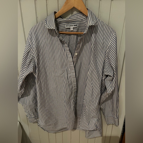 Uniqlo x Ines De La Fressange Striped Button Down Shirt Size XL - Picture 1 of 15